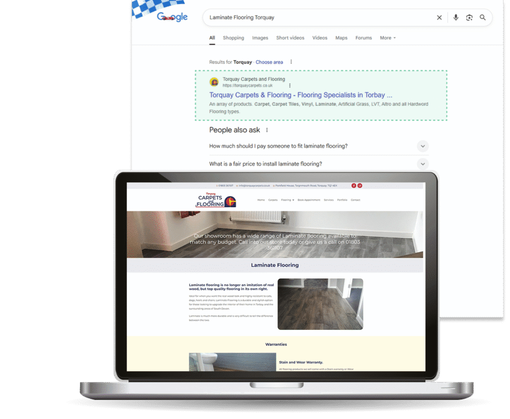 SEO Search results Torquay Carpets