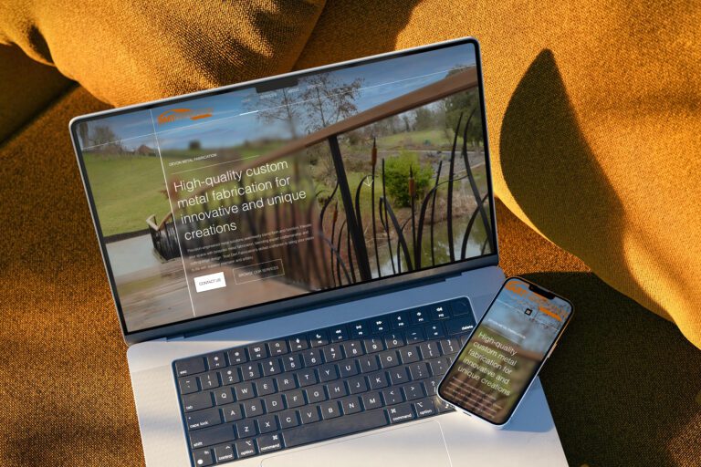 Dart Fabrication - website laptop and mobile screen variations