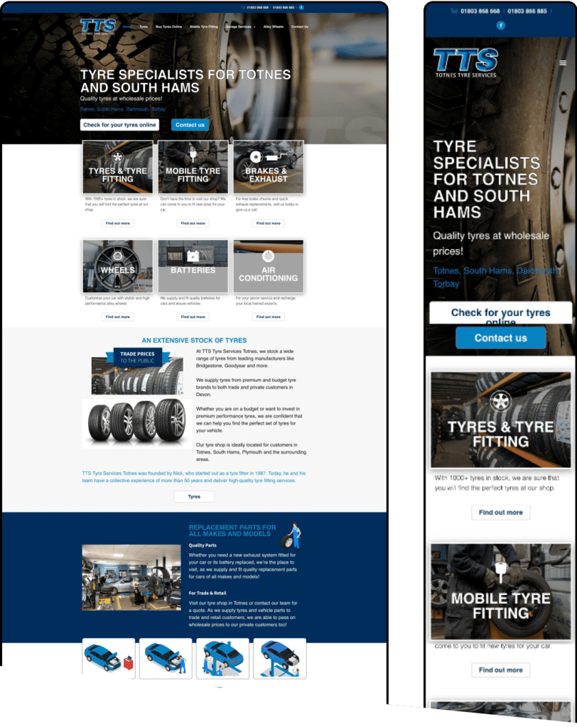 Totnes Tyre Services TTS - Desktop & Mobile